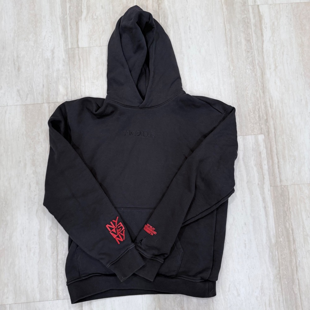 Jordan Brand NYVSNY Summer 24 Hoodie Mens Small Black Pullover NYC Jumpman